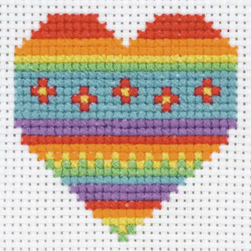 1 NIP Novelty Creative Kids Cross Stitch Kit Fun Kit 6+ Ages Multi-Colored  Heart