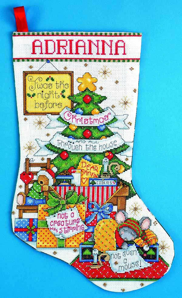 Design Works Counted Cross Stitch Kit Stocking - Sleepy Mouse