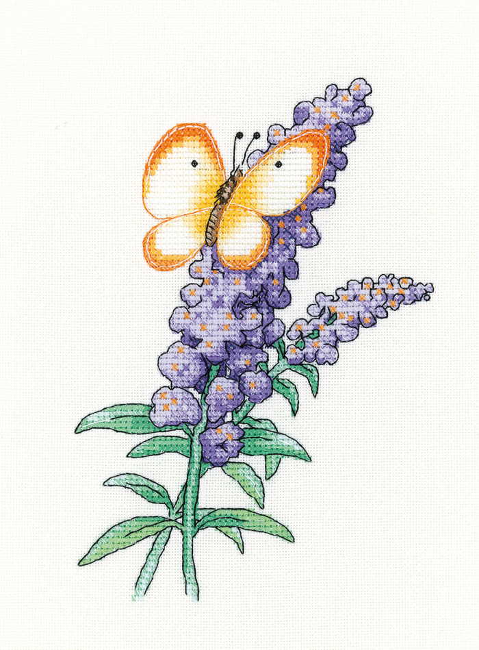 Buddleia Butterfly Cross Stitch Kit By Heritage Crafts – The Happy