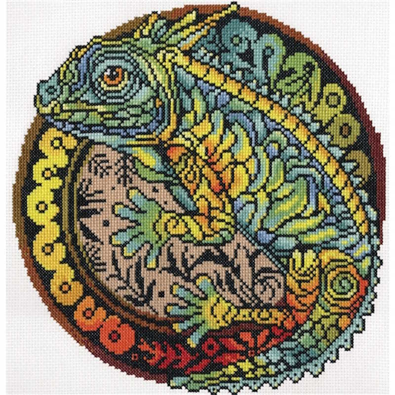 Rainbow Iguana Cross Stitch Kit by Design Works