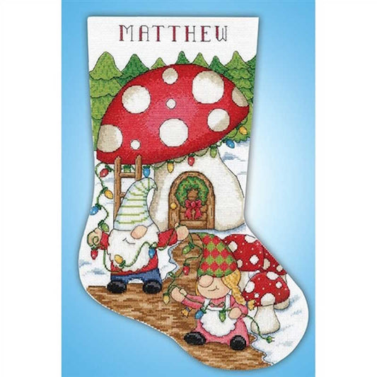 Gnomes Christmas Stocking Cross Stitch Kit by Design Works