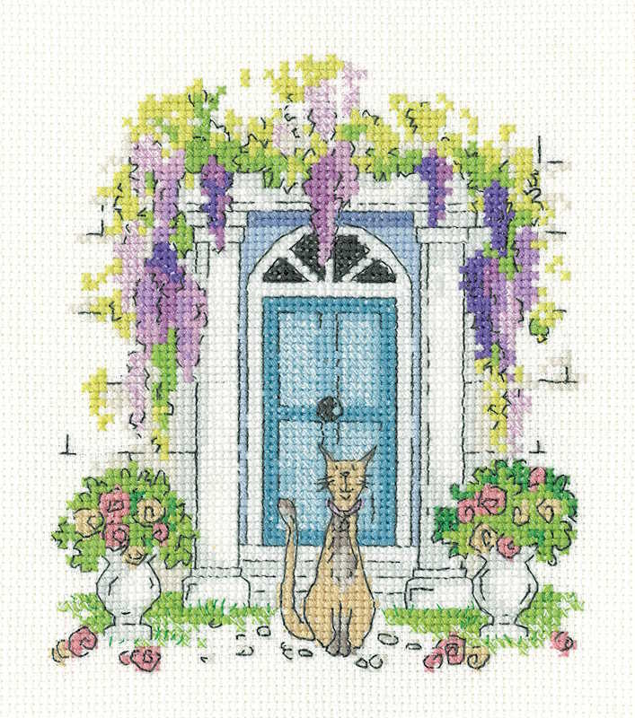 Wisteria and Whiskers Cross Stitch Kit by Heritage Crafts