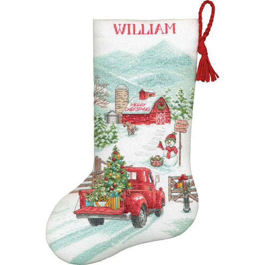 Holiday Farm Christmas Stocking Cross Stitch Kit by Dimensions