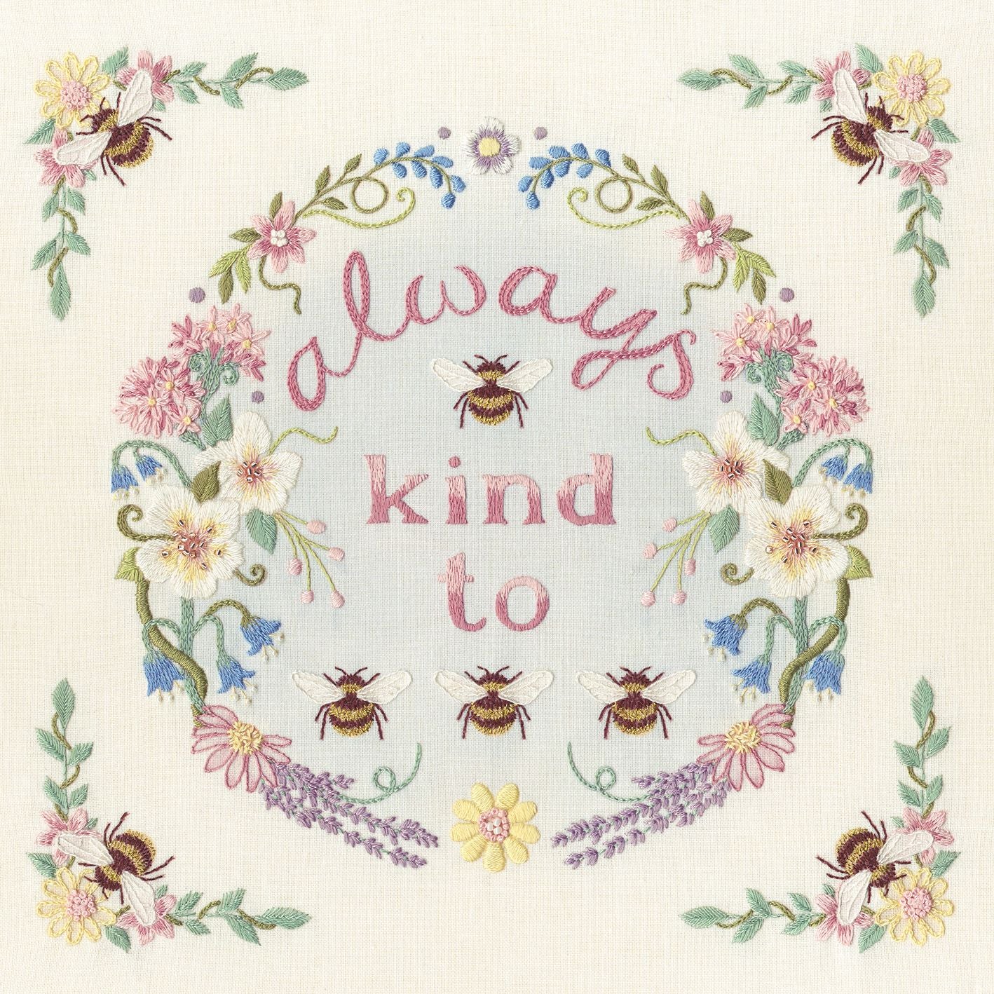 Bee Kind to Bees Embroidery Kit By Bothy Threads