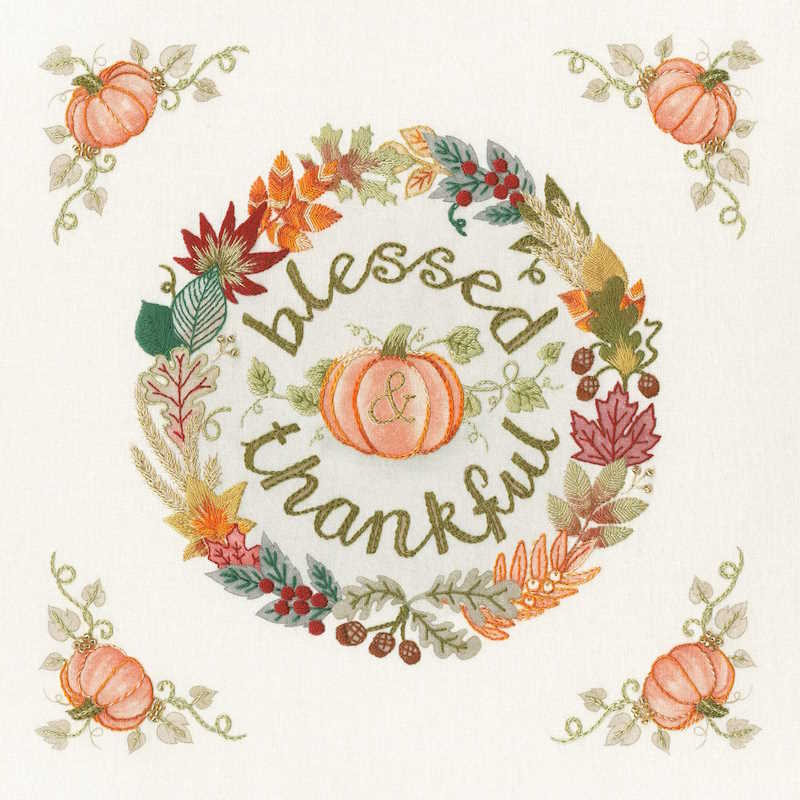 Blessed and Thankful Embroidery Kit By Bothy Threads