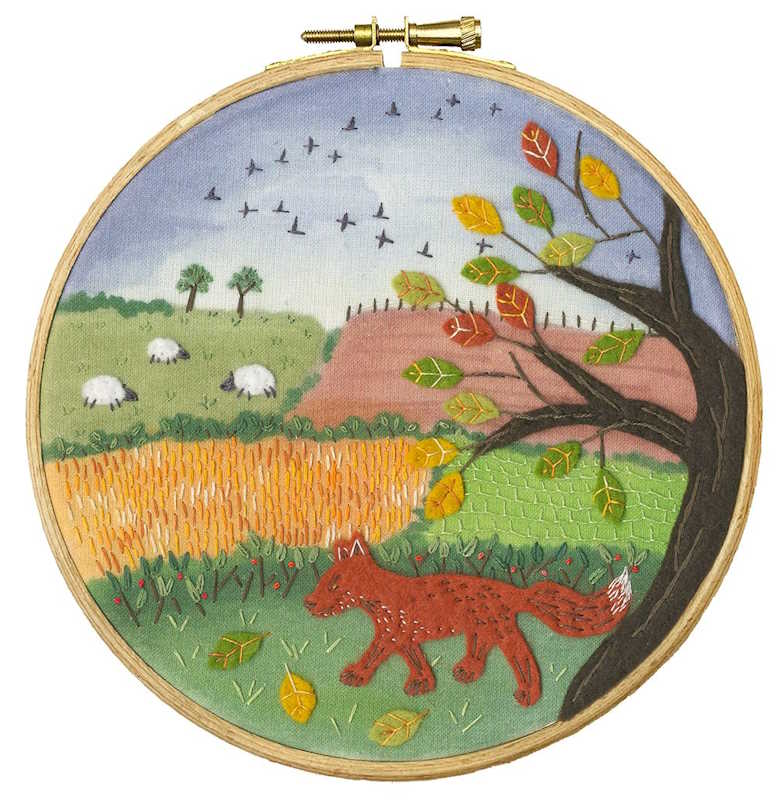 Falling Leaves Felt Embroidery Kit By Bothy Threads