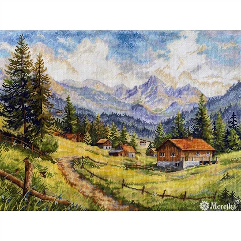 The Chamonix Valley cross stitch kit by Merejka