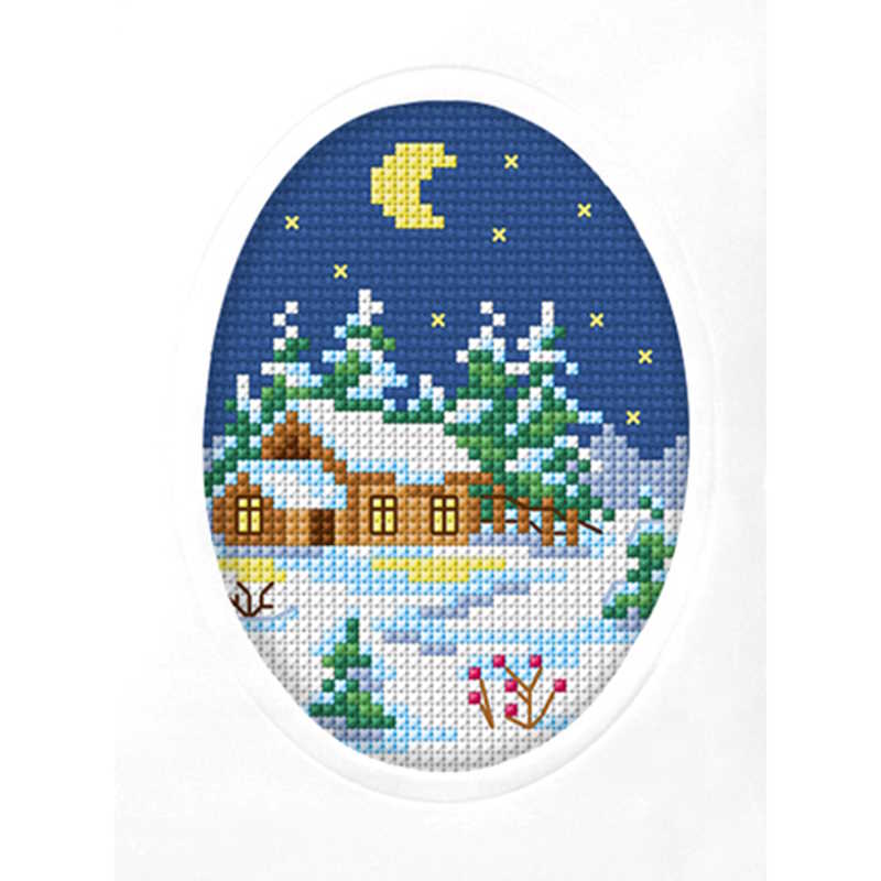 Christmas Village Cross Stitch Christmas Card Kit by Orchidea The