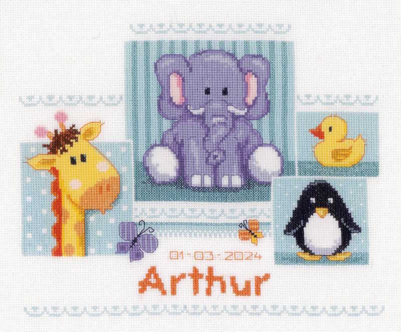 Baby Animals Birth Sampler Cross Stitch Kit By Vervaco – The Happy ...