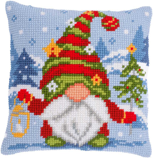 Christmas Gnome Cross Stitch Cushion Kit by Vervaco