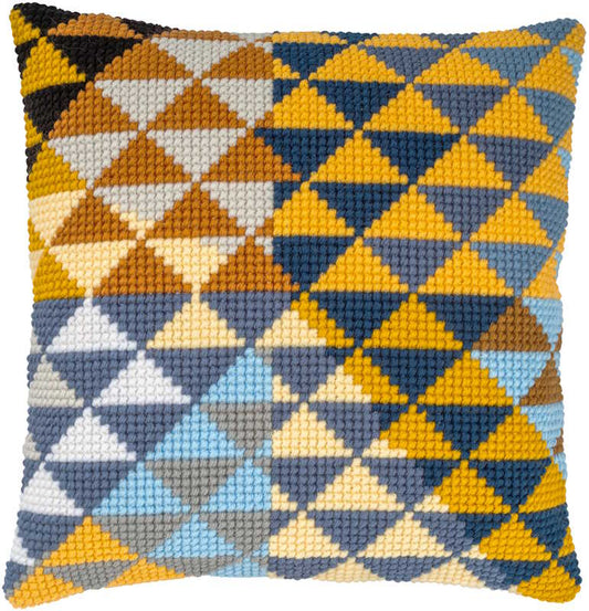 Geometric Printed Cross Stitch Cushion Kit by Vervaco