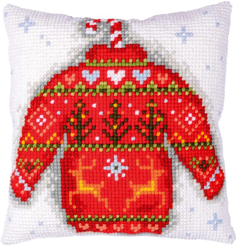 Christmas Sweater Cross Stitch Cushion Kit by Vervaco