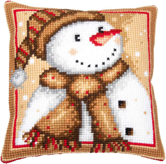 Snowman Cross Stitch Cushion Kit by Vervaco