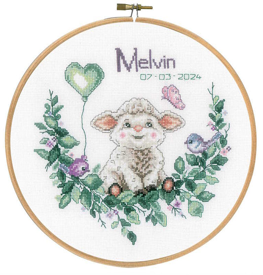 Sheep Birth Sampler Cross Stitch Kit By Vervaco