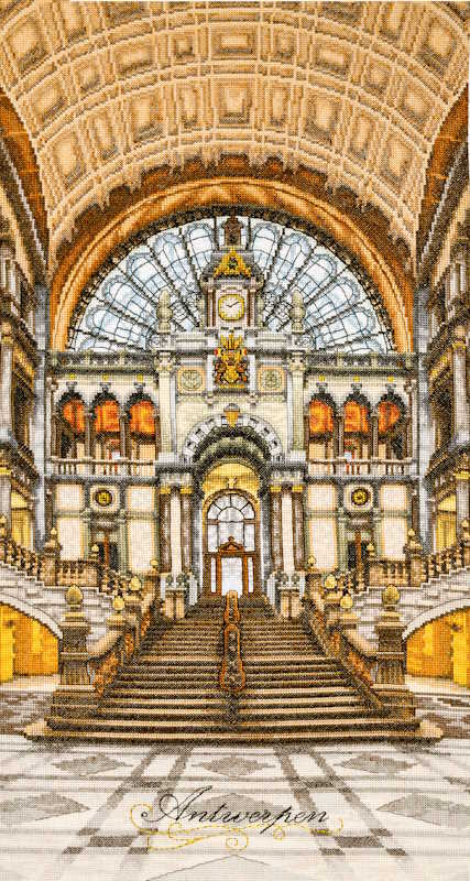 Antwerp Central Station Cross Stitch Kit By Lanarte