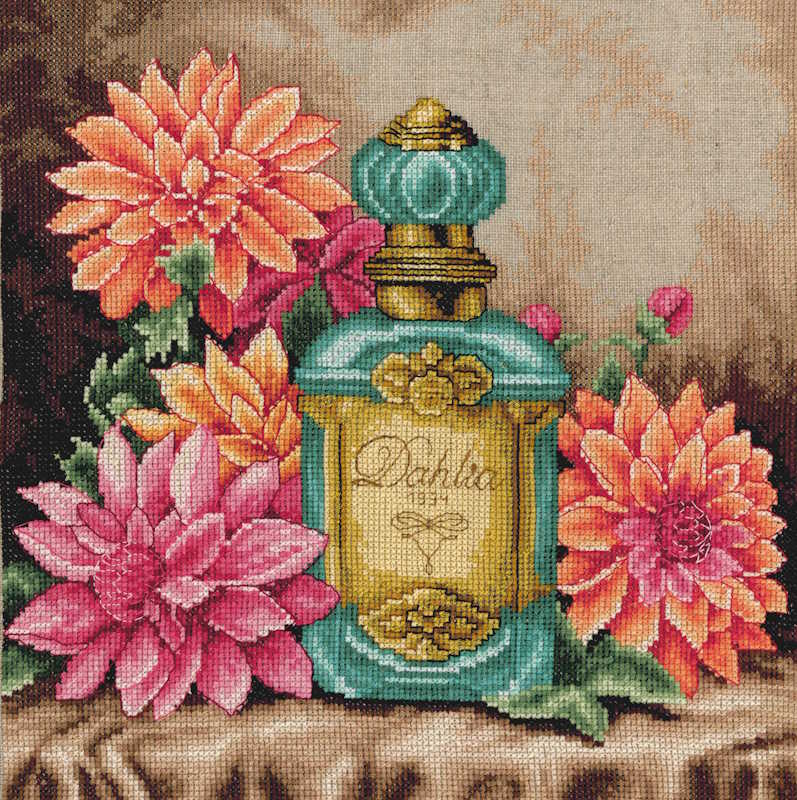 The Scent of Dahlia Cross Stitch Kit By Lanarte