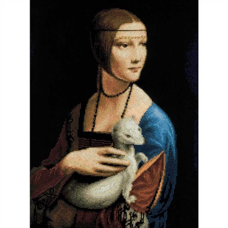 Lady with an Ermine Cross Stitch Kit By RIOLIS