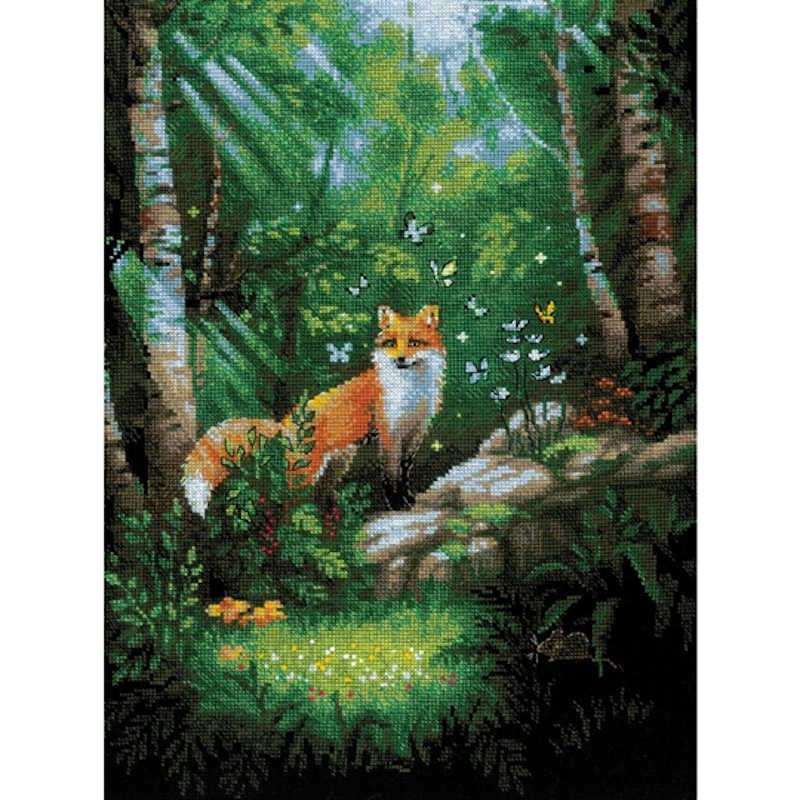 Fox in the Forest Cross Stitch Kit By RIOLIS