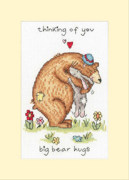 Big Bear Hugs Cross Stitch Card Kit by Bothy Threads