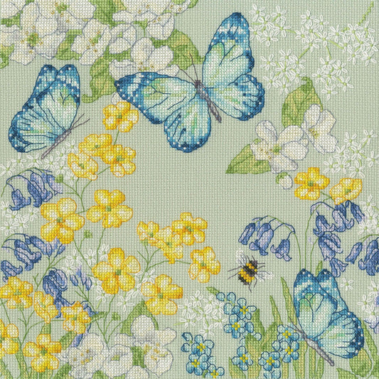 Aquamarine Meadow Cross Stitch Kit By Bothy Threads