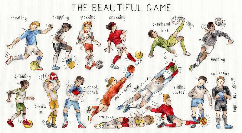 The Beautiful Game Cross Stitch Kit by Bothy Threads