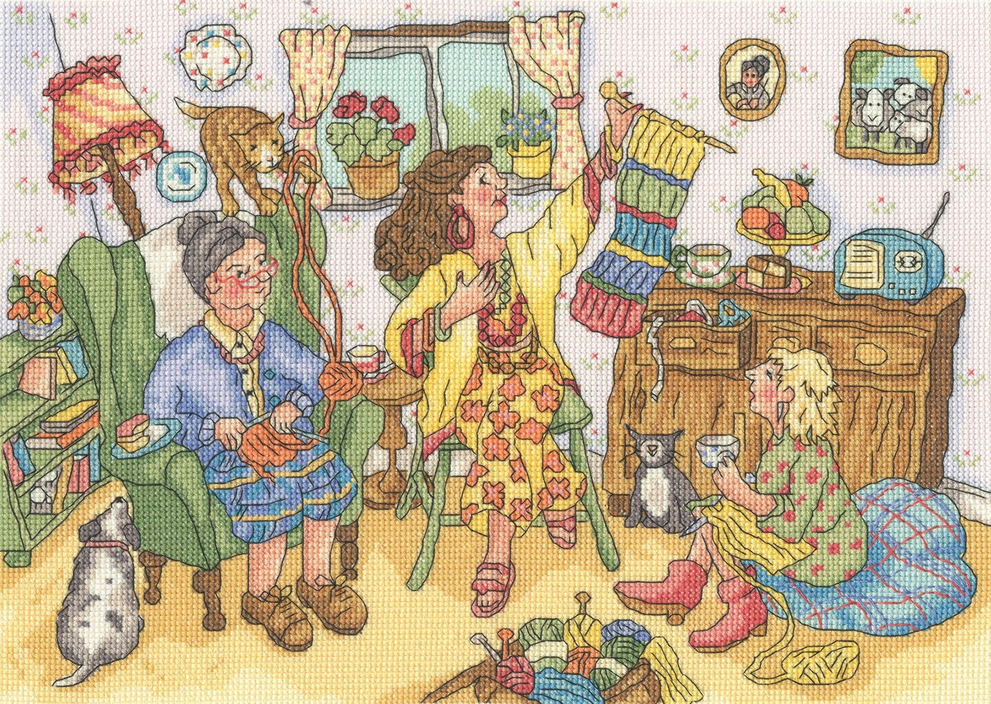 Knit and Natter Cross Stitch Kit By Bothy Threads