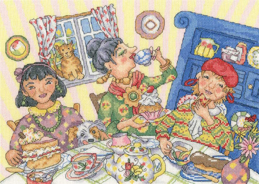 Tea and Cake Cross Stitch Kit By Bothy Threads