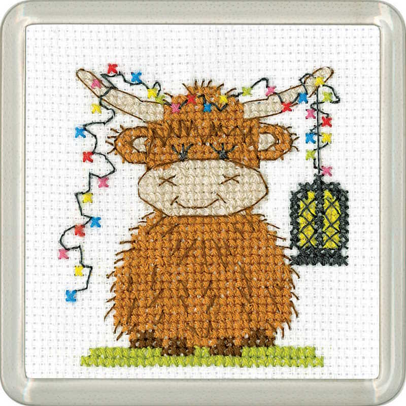 Highland Lantern Cross Stitch Coaster Kit by Heritage Crafts