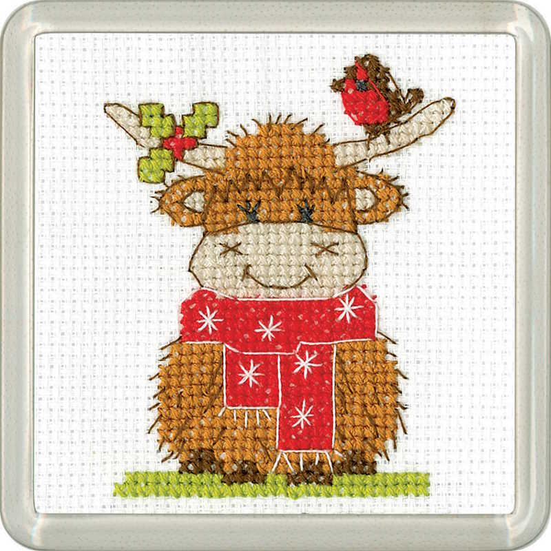 Highland Scarf Cross Stitch Coaster Kit by Heritage Crafts