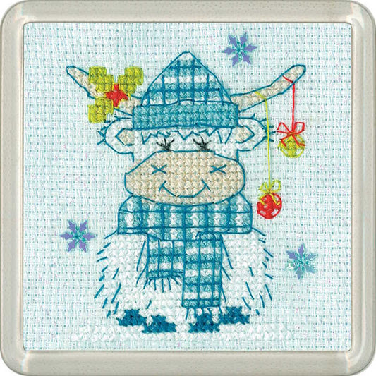 Frosted Highland Tartan Cross Stitch Coaster Kit by Heritage Crafts