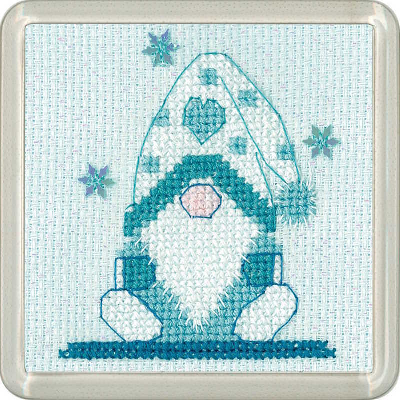 Frosted Gonk Cross Stitch Coaster Kit by Heritage Crafts