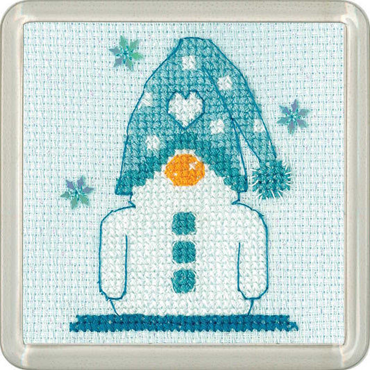 Frosted Snowman Cross Stitch Coaster Kit by Heritage Crafts