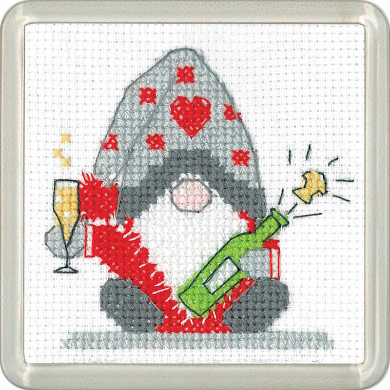 Christmas Fizz Cross Stitch Coaster Kit by Heritage Crafts