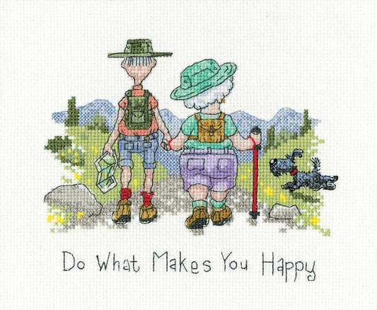 Do What Makes You Happy Cross Stitch Kit by Heritage Crafts