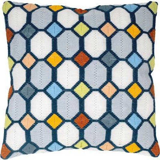 Checkered Long Stitch Cushion Kit By Vervaco