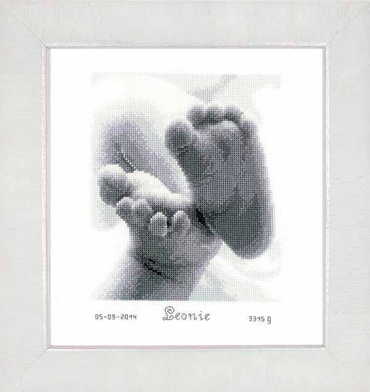 Baby Feet Birth Sampler Cross Stitch Kit By Vervaco