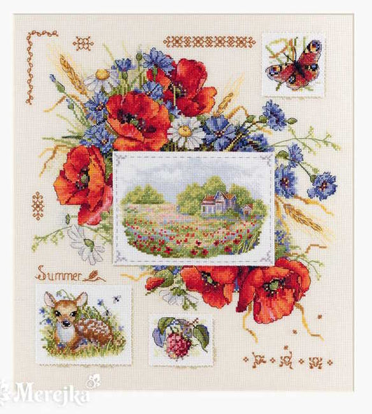 Summer Sampler Cross Stitch Kit by Merejka