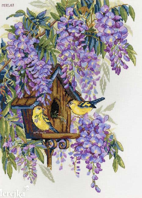 Wisteria Cross Stitch Kit by Merejka