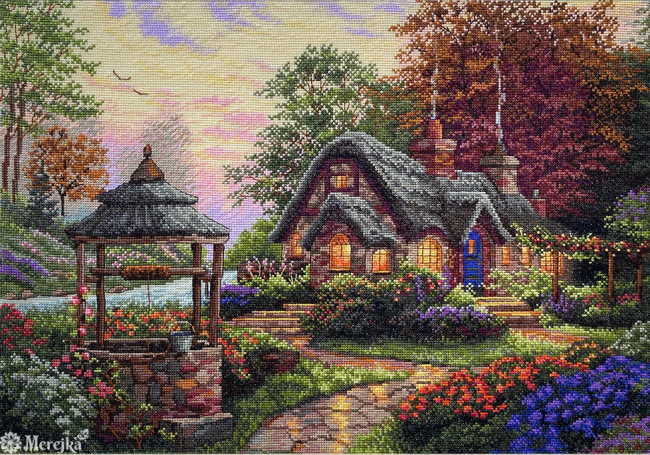 Make a Wish Cottage Cross Stitch Kit by Merejka