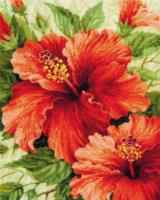 Hibiscus Cross Stitch Kit By RIOLIS