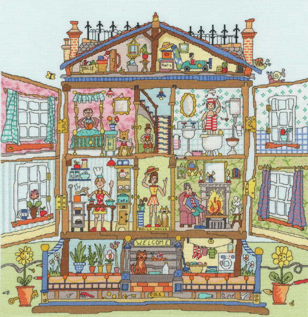 Cut Thru Dolls House Cross Stitch Kit by Bothy Threads