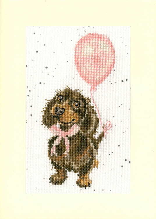 Welcome Little Sausage Cross Stitch Card Kit by Bothy Threads