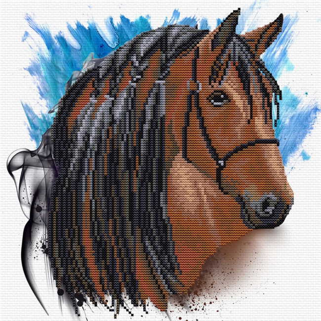 Stallion Groom Printed Cross Stitch Kit by Needleart World