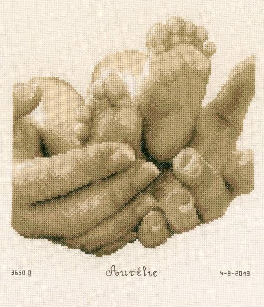 Baby Feet Birth Sampler Cross Stitch Kit By Vervaco