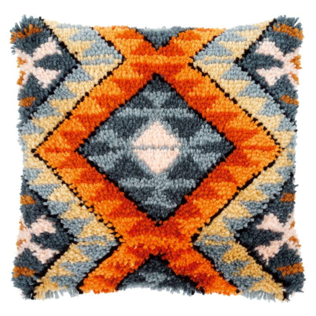 Boho Ethnic Print Latch Hook Cushion Kit By Vervaco