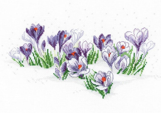 Crocuses Under the Snow Cross Stitch Kit By RIOLIS